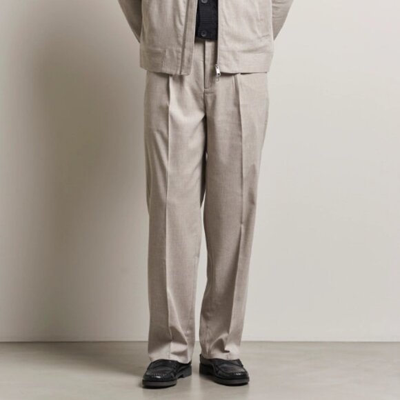 BNWT SS25 LES DEUX REECE PLEATED SLUB SUIT PANTS 34 - Picture 1 of 13